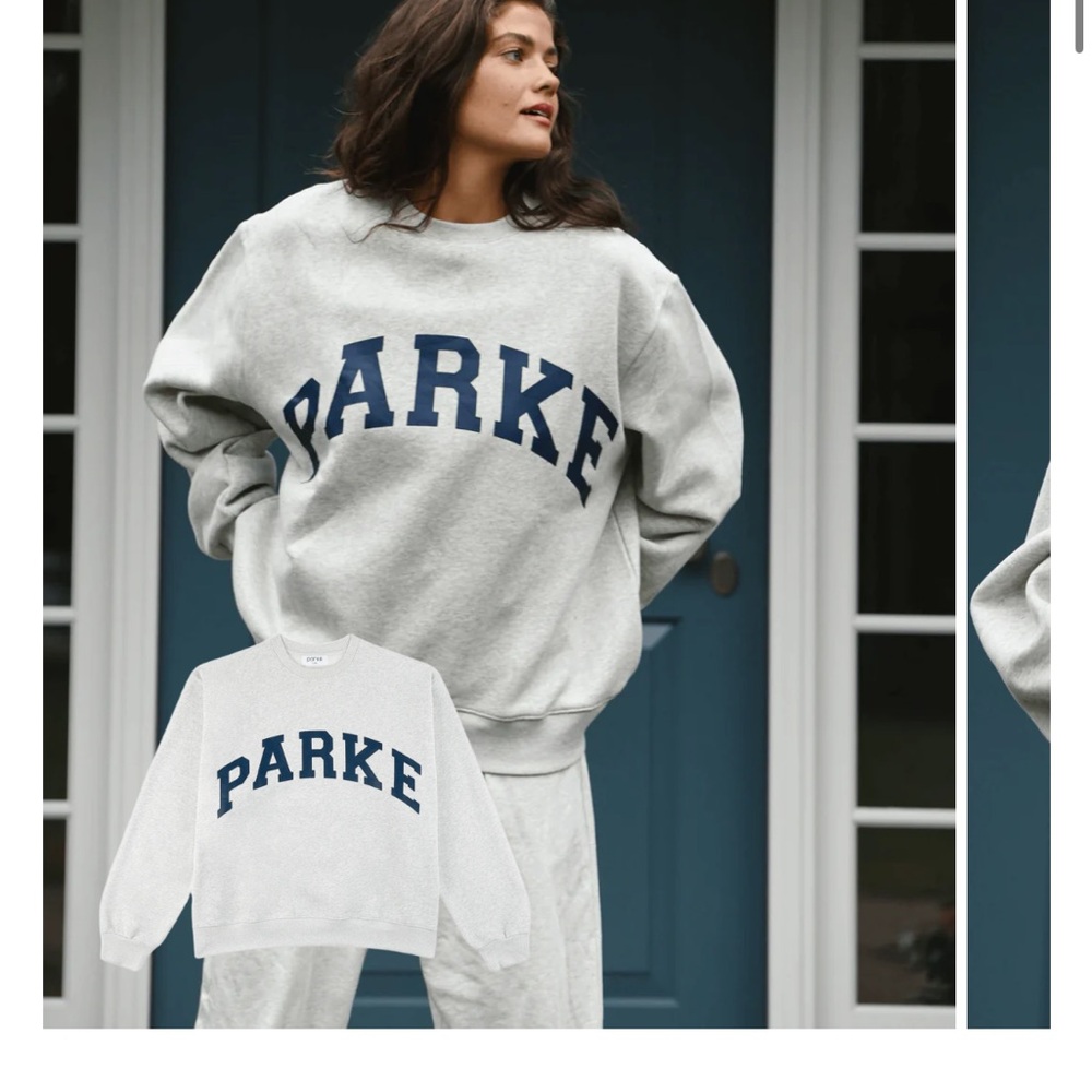 Parke Women's Gray Sweatshirt with Navy Logo